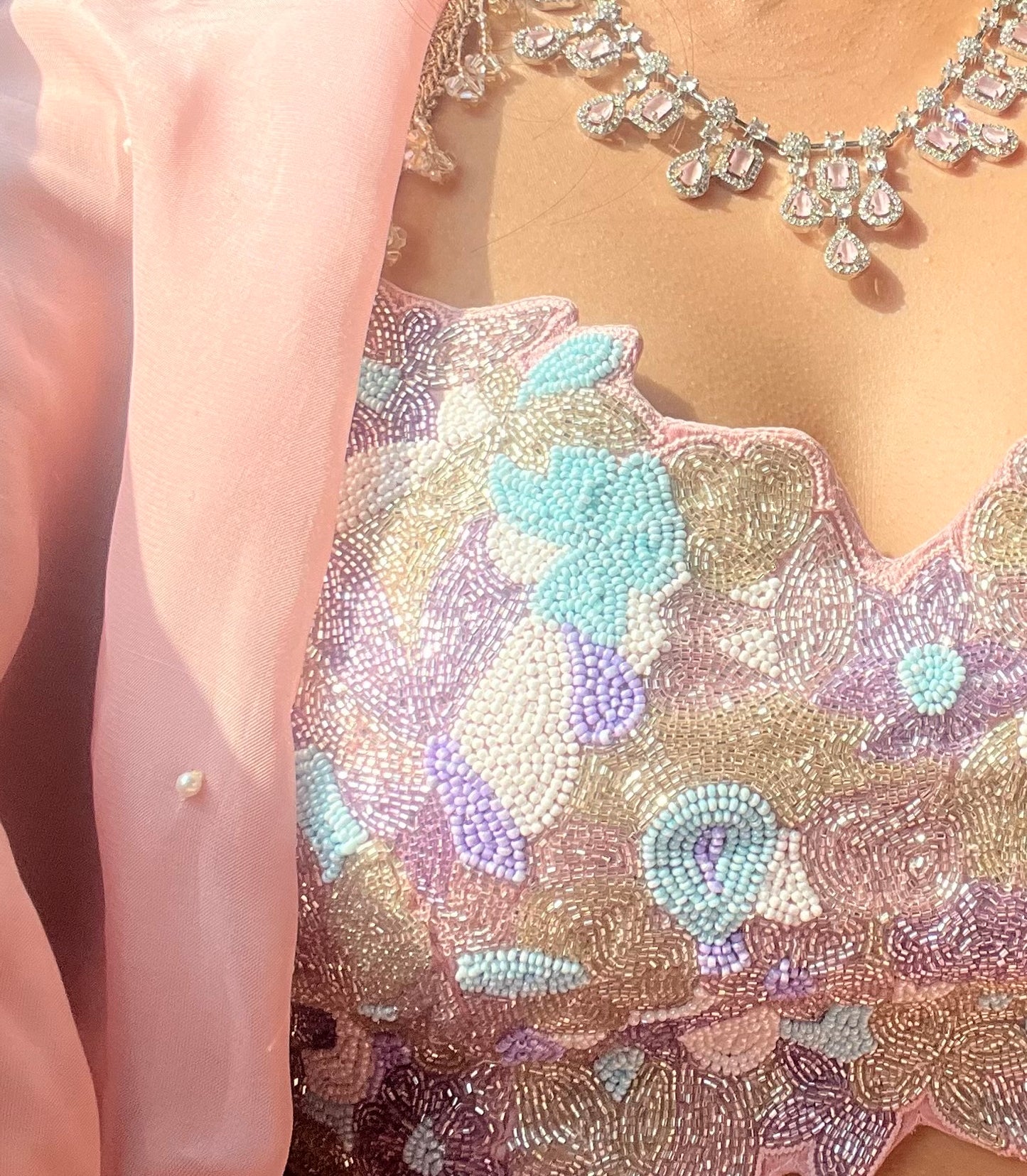 Favoured Petals Blouse and Lehenga and Dupatta Set