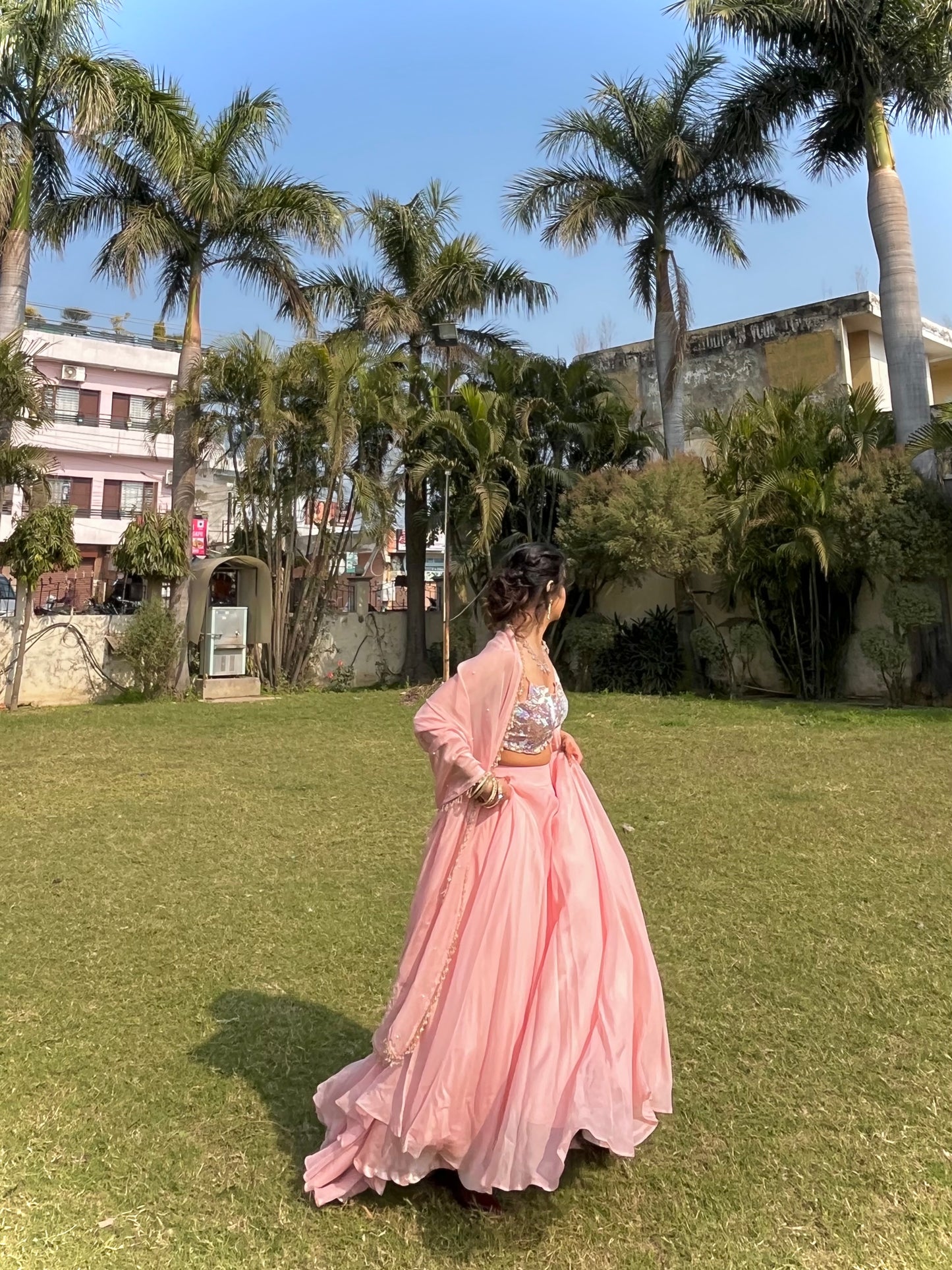 Favoured Petals Blouse and Lehenga and Dupatta Set